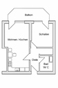 Grundriss - 2 Zimmer 2- Zimmerwohnung zum Kaufen in Tambach-Dietharz