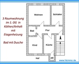 Grundriss der Wohnung in Köthen - Etagenwohnung mit 69,85 m&sup2; in Köthen zur Miete