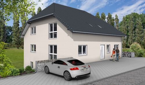 Wohnhaus vordere Ansicht - 3 Zimmer Dachgeschoßwohnung zum Kaufen in Ötzingen