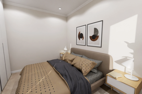Visualisierung Schlafzimmer - 2 Zimmer Erdgeschoßwohnung in Ötzingen