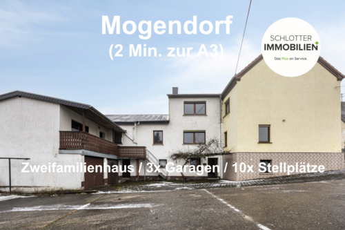 Angebot - Zweifamilienhaus mit 3x Garagen nur 2 Min zur A3