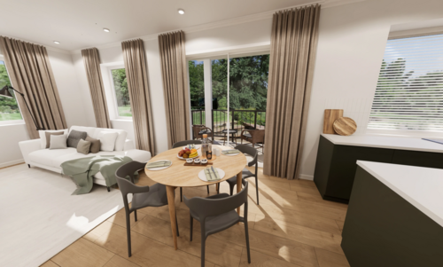 Erdgeschosswohnung Wohn- und Küchenbereich - 