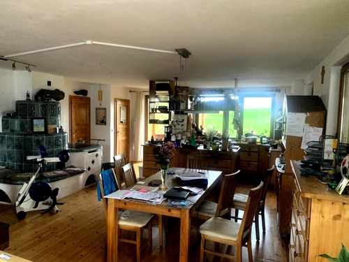 Küche-Ess-Kachelofen - 