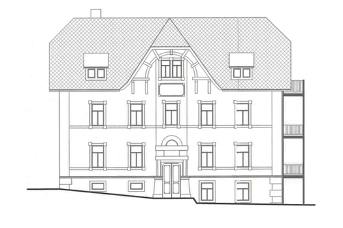 Ansicht Hauseingang - Dachgeschoßwohnung mit 134,85 m&sup2; in Stolpen zur Miete