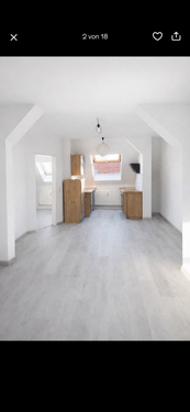 Wohnzimmer Blick Richtung Küche - Dachgeschoßwohnung mit 50,00 m&sup2; in Leipzig zum Kaufen