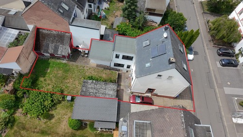 Luftbild mit Makierung - 6 Zimmer Zweifamilienhaus in Schweich