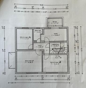 Grundriss Wohnung 1.Stock - Helle 3,5-Zimmer-Wohnung mit Gartenbenutzung in Top-Lage von Herne