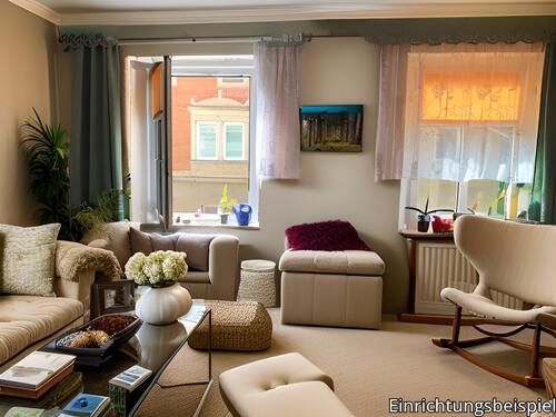 Wohnzimmer im 1.OG - KI generiert - 3 Zimmer Etagenwohnung zur Miete in Mittweida