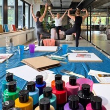 Gruppenevent Flow & Farbe | Yoga trifft Kunst